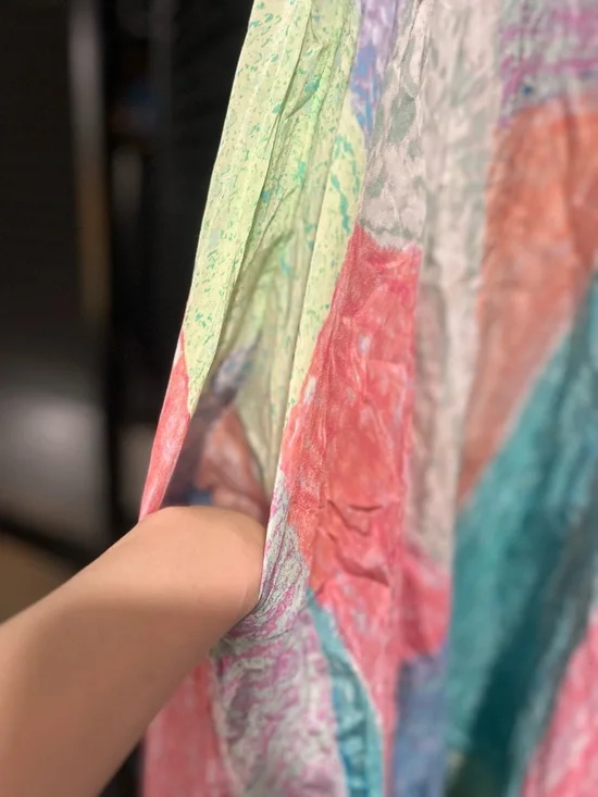 Anthropologie Lilka Annette Rainbow Handkerchief Watercolor Maxi Dress XS/S - Picture 6 of 6